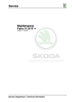 Skoda Fabia III - Workshop manual - Maintenance